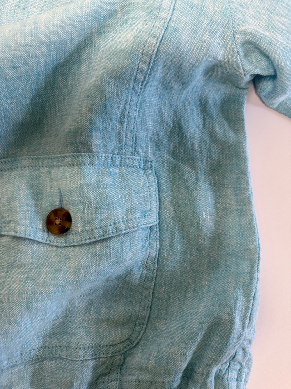 Talbots Light Blue Button-Front Washed Linen Jacket Size XL - Picture 11 of 11